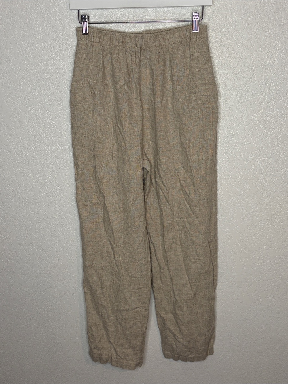 Vintage CLIO Oatmeal Flax Blend Ankle Pull On Pants Size Medium